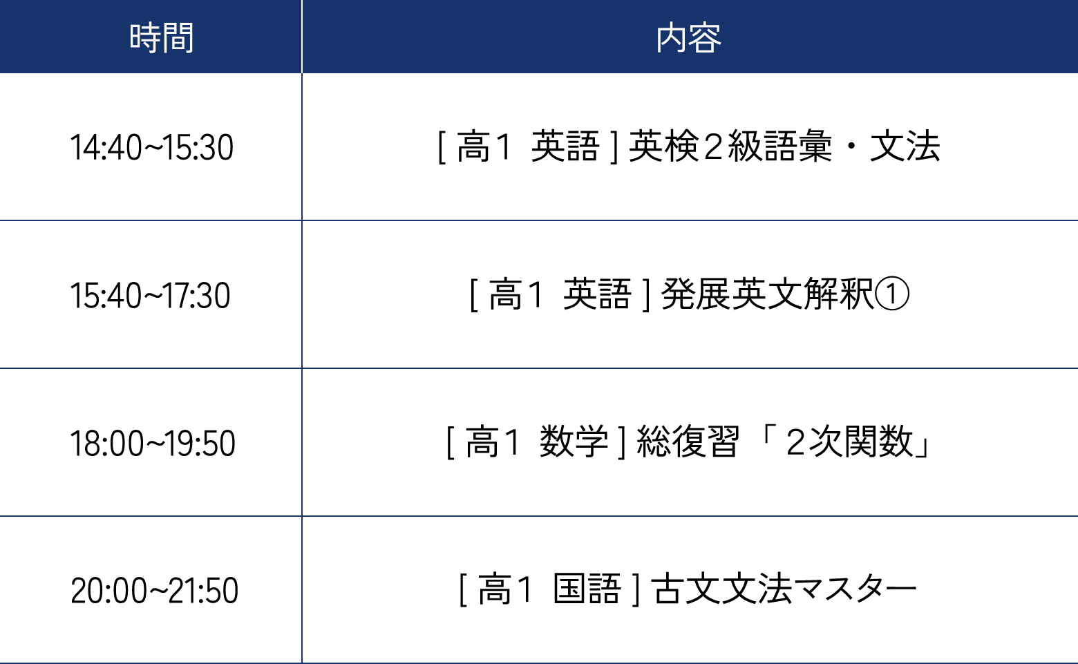 高校生　夏期講習
