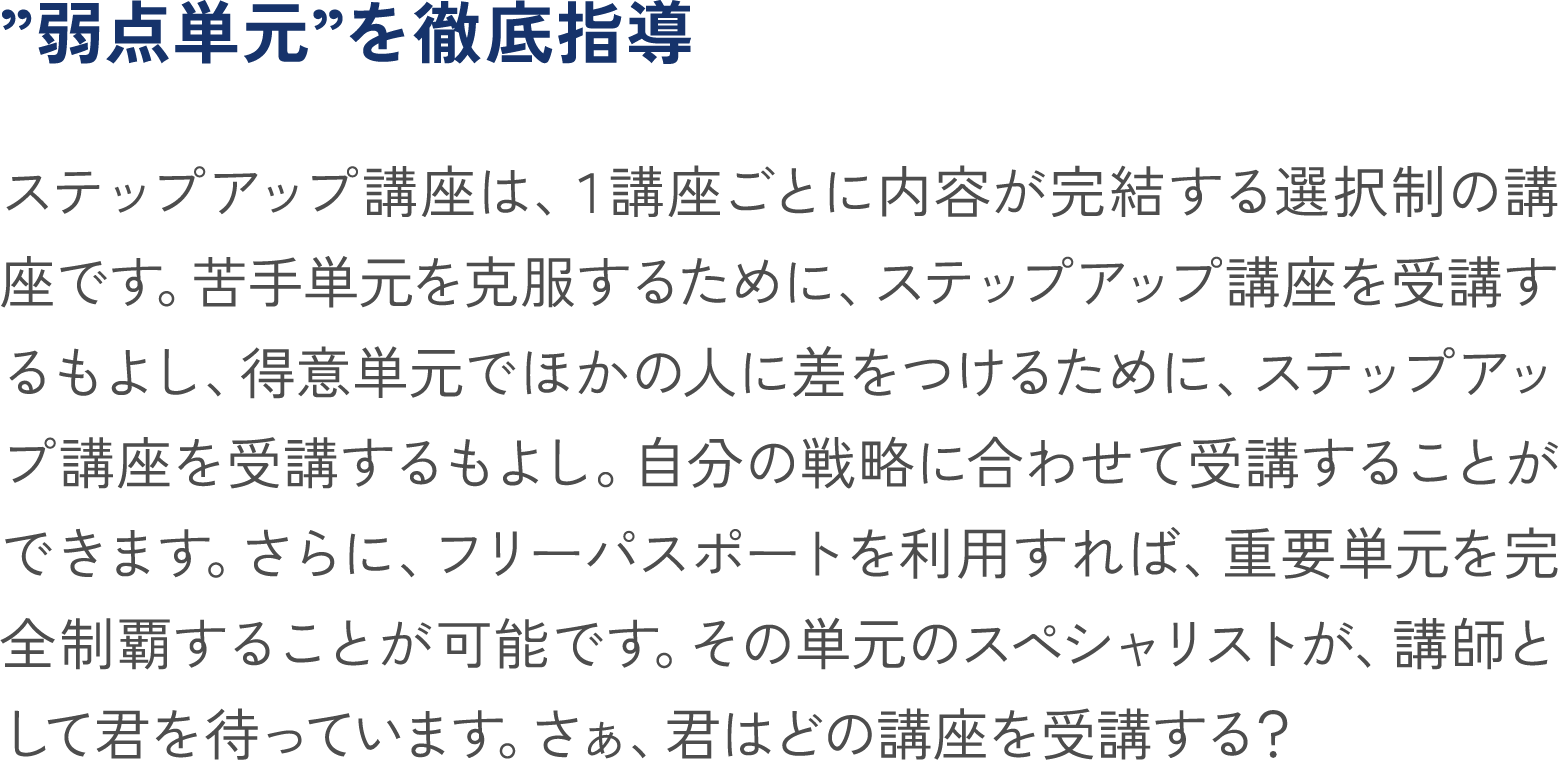 ”弱点単元”を徹底指導