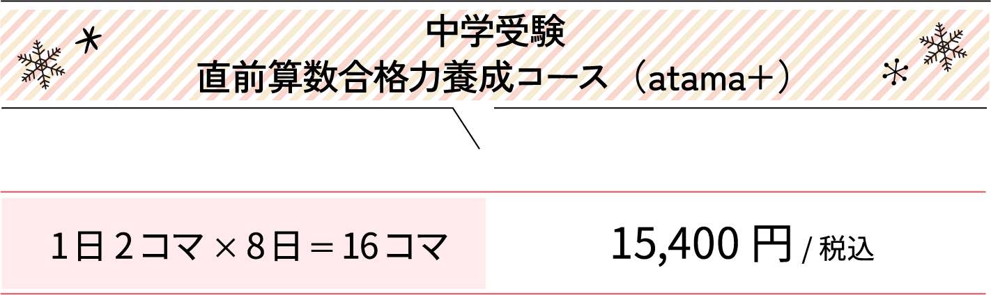 中学受験直前算数合格力養成コース（atama+）